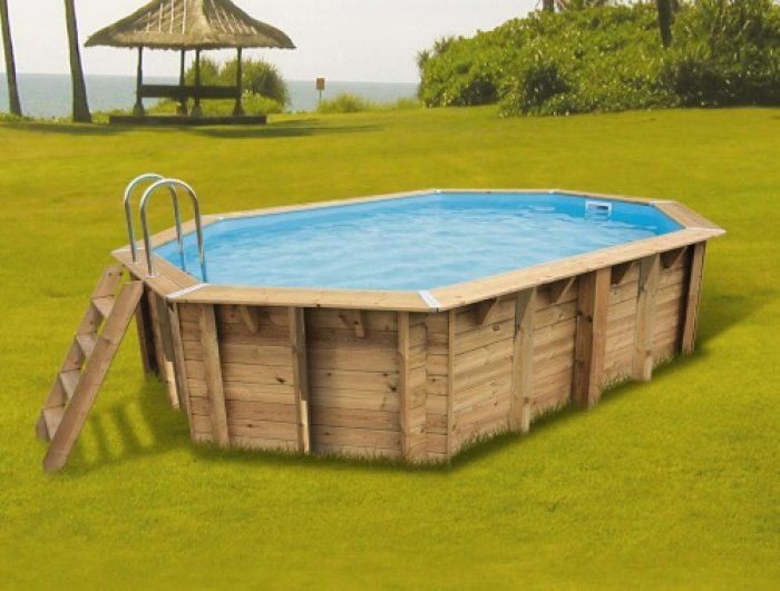 Liner bleu piscine bois Bahia/Océa 5,50 x 3,55 m - H. 1,20 m