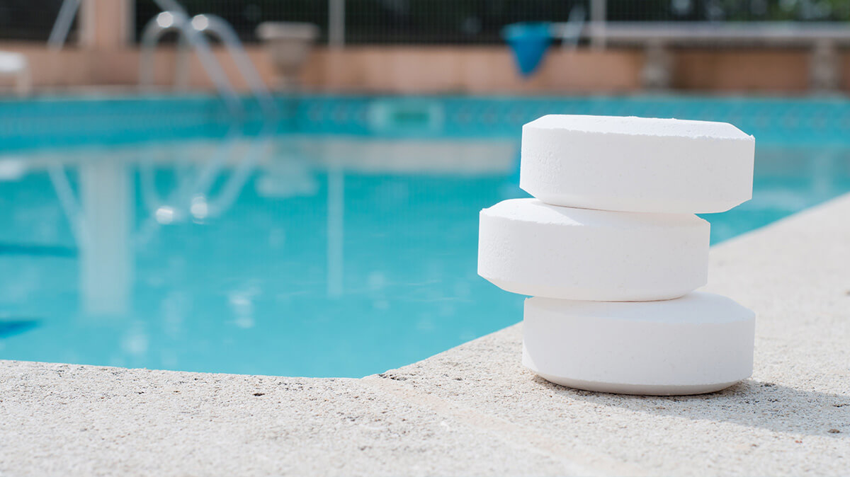 palet de chlore au bord d