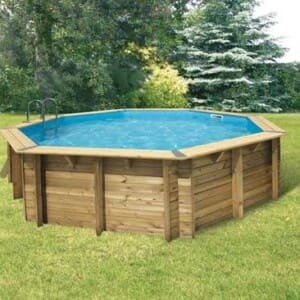 Piscine bois Océa ø 5,80 m - H. 1,30 m - liner bleu