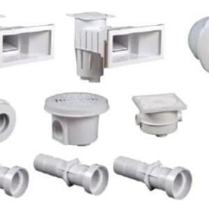Kit pièces à sceller grises clair pour piscine liner 9 x 4 m