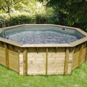 Piscine bois Océa ø 4,30 m - H. 1,20 m - liner gris