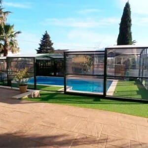 piscine couverte abri haut téléscopique