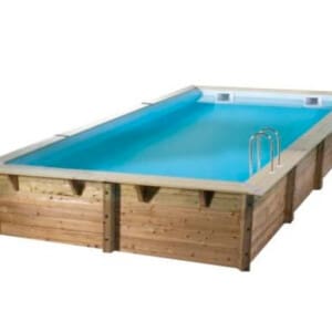 Piscine bois Linéa 6,50 x 3,50 m - H. 1,40 m - liner bleu