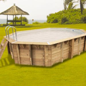 Piscine bois Océa 3,55 x 5,50 m - H. 1,20 m - liner sable